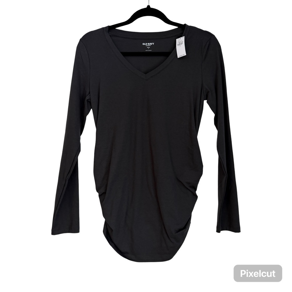 Old Navy Maternity Charcoal Long Sleeve V-Neck Top